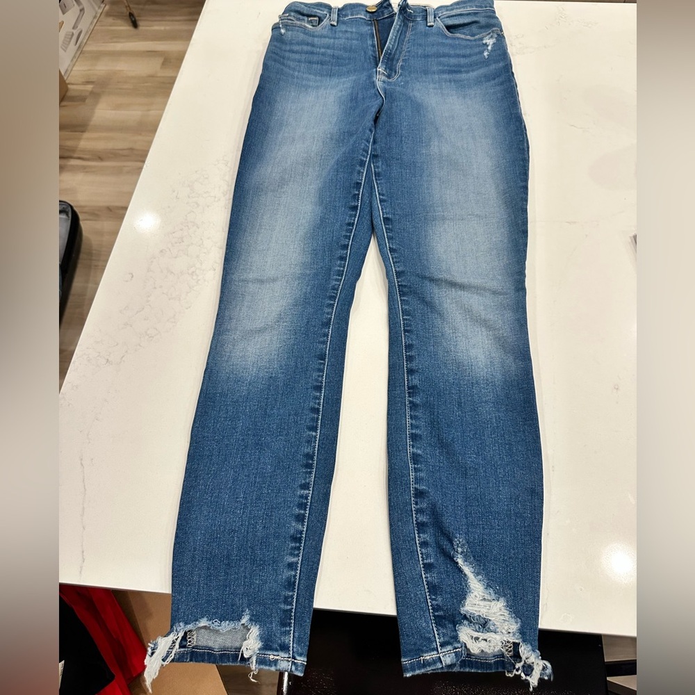 Frame Denim Women's Straight Leg Jeans in Faded Blue High Rise